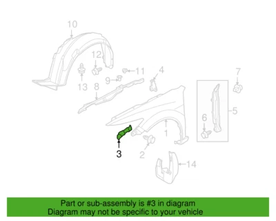 Honda 60262-TL0-G00ZZ Left Front Fender Stay for 09-14 Acura TSX Foto 1 de 3