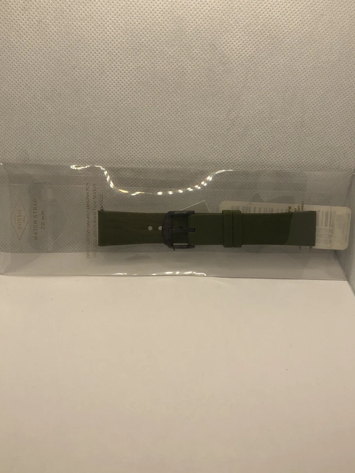 Fossil 表带替换 2 件包装 S201099 绿色橡胶 PY33 — 第 1/4 张图片