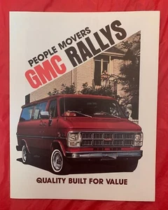 GMC "RALLYS" 1982 - Folleto/catálogo de ventas de concesionario de furgonetas originales - Imagen 1 de 4