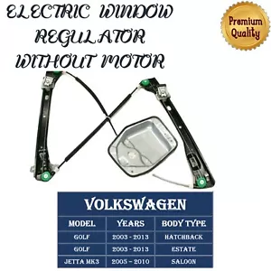 VOLKSWAGEN GOLF & JETTA FRONT UK DRIVER SIDE WINDOW REGULATOR & PANEL NO MOTOR - Picture 1 of 11