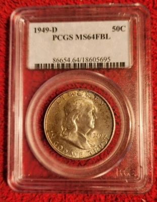 1949-D Franklin Half Dollar PCGS MS 64 FBL - Image 1 of 2