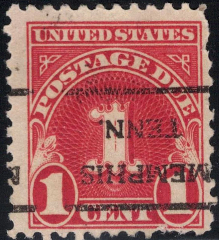 US Postage Due - City Pre cancels - Memphis, Tenn. - Inverted/Shifted  - used - Image 1 of 1