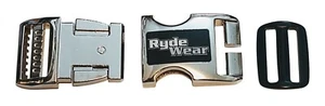 Casco de motocicleta cromado rydewear metal liberación rápida cascos correa barbilla hebilla - Imagen 1 de 12