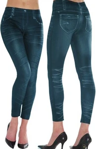 Jeggings Blue Denim Style Look By Silky Small Medium 32" - 40" - Picture 1 of 6