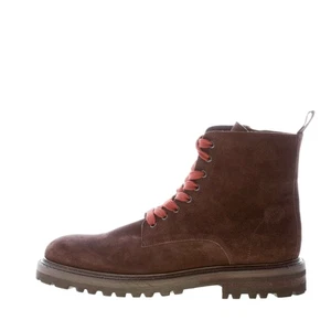 JEROLD WILTON men shoes Dark brown suede made in Italy laced ankle boot zip - Bild 1 von 7
