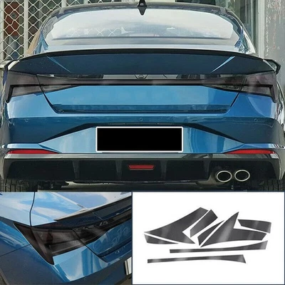 For 2021-2023 Hyundai Elantra Black TPU Rear Tail Light Lamp Sticker Trim 8PCS - Image 1 of 4