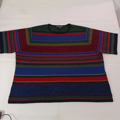 Kasper & Company ASL Women's 3X Multicolor Wool Blend Short Sleeve Shirt Top - Изображение 1 из 4