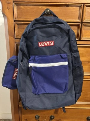 Mochila Levi con Bolsa Hombre Nueva Sin Etiquetas Colores Azules Correas Ajustables Foto 1 de 4