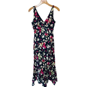 Speechless Cherry Maxi Dress SZ M 7 Chiffon Cottagecore VNeck Fruity Y2K Sheer - Picture 1 of 5