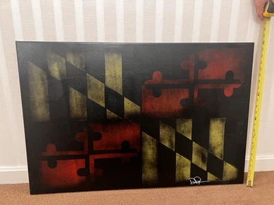 Pintura en aerosol bandera de Maryland arte moderno por artista local Foto 1 de 4