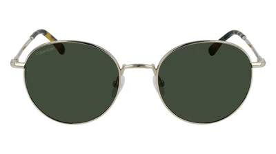 Calvin Klein CK21127S Unisex Round Sunglasses in Gold Tortoise Havana/Green 54mm - Image 1 of 4