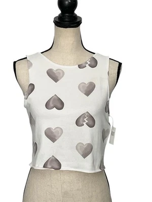Gilly  Hicks Heart Tank Top size Small Reversible Heart Print Soft Cropped NWT - Image 1 of 4