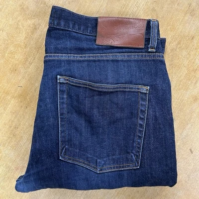 Jean Naked & Famous 11 oz ribete elástico fácil chico botón mosca pierna recta 36x32 Foto 1 de 4