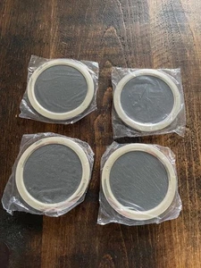 SET OF FOUR SILVER HALLMARKED & SLATE COASTERS Birmingham 2010 - Picture 1 of 1