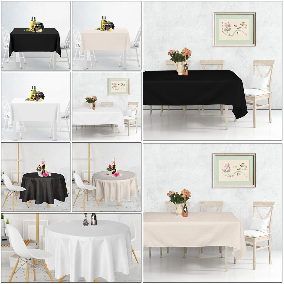 100% Polyester Table Cloths Rectangle Round Cover Tablecloth for Wedding Party - Image 1 of 1