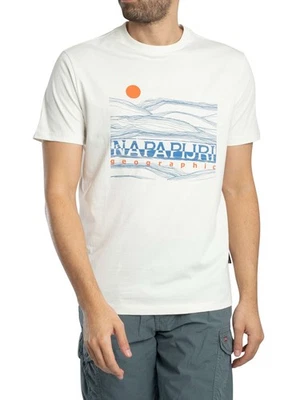 Napapijri de los hombres Camiseta Buti relajada, Blanco - Imagen 1 de 4