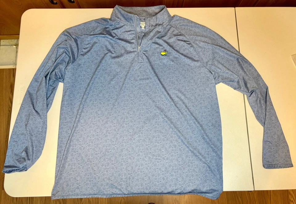 MASTERS by Peter Millar Golf 1/4 Zip Pullover Sweater Augusta Men XXL Blue - Image 1 of 4