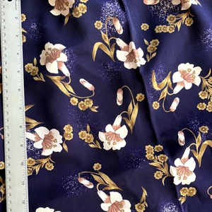 Purple and Gold Silk Floral Shirting Fabric 36in Wide x 2 Yards - Picture 1 of 1