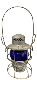 Antique Adams Westlake, Adlake-Kero 300 Railroad Lantern RARE BLUE GLOBE, GREAT! - Picture 1 of 5