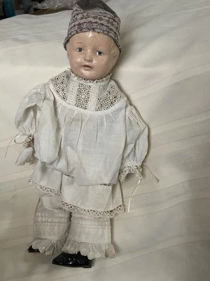 "ANTIGUA MUÑECA BEBÉ 16"" AÑOS 20 EIH.co.inc composición traje antiguo + extremidades de tela movimiento" Foto 1 de 4