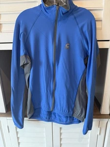 Cannondale Cycling Jacket Mens Large Blue/Gray Soft Shell Full Zip XL Made in US - Picture 1 of 10