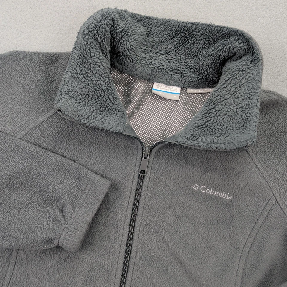 Jaqueta Columbia Feminina Cinza Médio Omni-Heat Zíper Completo Lã Reflexiva Térmica - Imagem 1 de 4