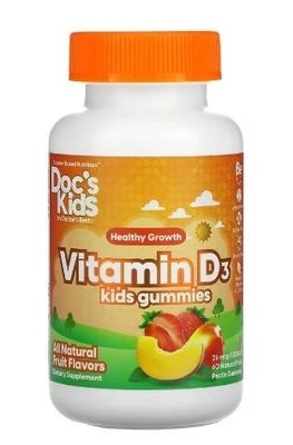 Doctor's Best Kids Vitamin-D3-Fruchtgummis, 25 mcg (1.000 IU), 60 Fruchtgummis