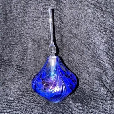 Nuance New Orleans Gorgeous Purple Iridescent Glass Art Perfume Bottle 6.75 in - Image 1 of 4