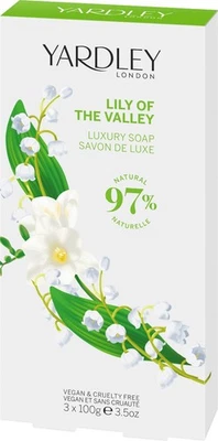 Yardley London Luxury Soap Lily of the Valley 97% Natural 3 x 100g