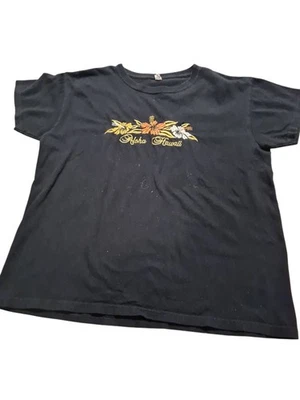 Camiseta Top Negra De Colección Yunque Años 90 Aloha Hawaii Hawaiiana Bordada Dorada Talla L Foto 1 de 4