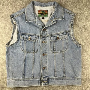 Structure Jeanswear Men’s Denim Vest Blue Jean 100% Cotton Vintage Size XL - Picture 1 of 12