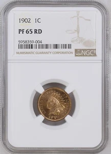 1902 1C Indian Head Cent - NGC PF65 RD - Super Red - Picture 1 of 2