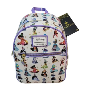 Loungefly Disney Princess Mini Backpack Princess Silhouette Design Purple White - Picture 1 of 11