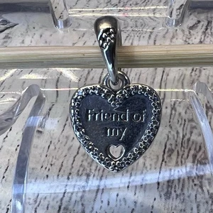 PANDORA ALE STERLING SILVER 925 HEARTS OF FRIENDSHIP DANGLE CHARM BEAD 792147CZ - Picture 1 of 2