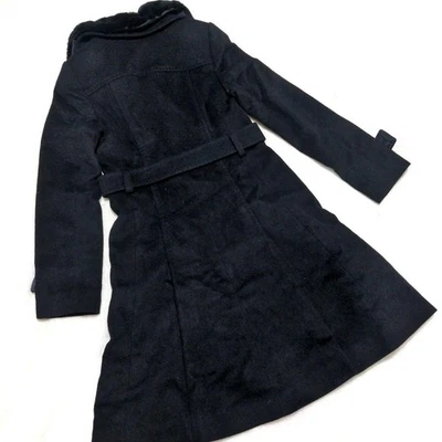 BURBERRY LONDON Long coat Black Women's Size M Fur Trim Lining Shadow horse - Изображение 1 из 4