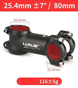 Lunje Lightweight MTB\Road Stem 25.4x80mm Aluminum Alloy 1 1/8 Sandblast Black - Picture 1 of 6