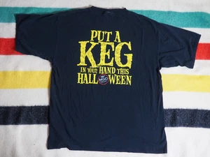 VTG 90s Y2k Santee Miller MGD Beer Promo Halloween Grunge Black Tee T-Shirt XL - Picture 1 of 10
