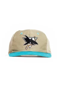 Vintage 90s Men's SAN JOSE SHARKS Snapback Cap NHL Hockey Rare Colorway - Picture 1 of 3
