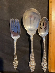 REED & BARTON LES SIX FLEUR  STERLING FLATWARE  3 SERVERS           NO MONOGRAMS - Picture 1 of 4