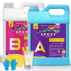 Bond Craftor Epoxy Resin Kit 1Gallon, Clear Crystal Resina Epoxica Food Safe - Picture 1 of 6