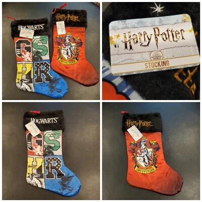 2x Harry Potter WEIHNACHTSSTRÜMPFE * Neu mit Etikett 15" & 20" Gryffindor Slytherin - Bild 1 von 4