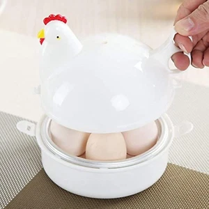 4 Eggs Boiler Steamer, Chicken Shape Microwave Egg Poacher, Rapid Egg Cooker, Eg - Picture 1 of 7