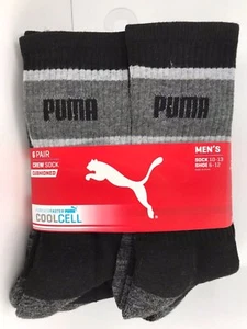 Calze Uomo Marca PUMA Nero Antracite Cushionato Atletica Equipaggio. Confezione da 6. Prezzo consigliato 36€ - Foto 1 di 12