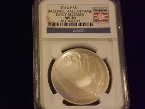 2014-P   50c  Baseball Hall Of Fame   Early Releases      NGC  MS 70 - Picture 1 of 2