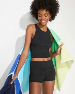 Lands' End hochgeschlossenes Racerback Midkini-Top schwarz Größe 8 74 $. - Bild 1 von 5