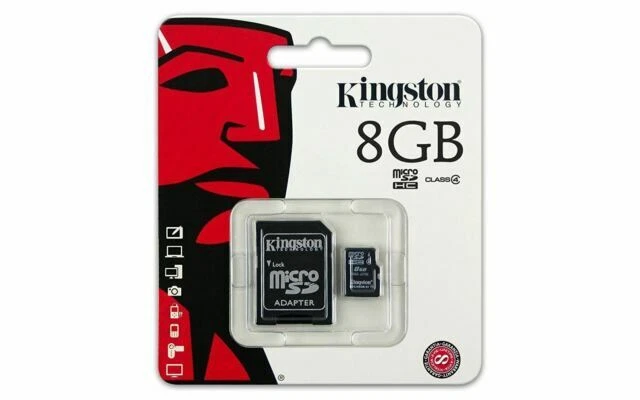 Kingston Digital 8GB Class 4 microSDHC  Scheda di Memoria - SDHC - (SDC48GBSP)