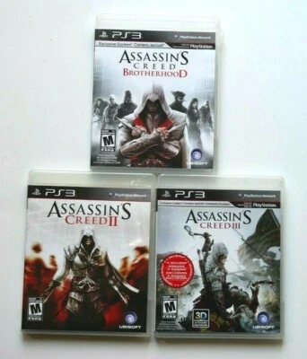 Lot of Assassins Creed II & III + Brotherhood PlayStation 3 PS3 Lot Of 3 - Image 1 of 4