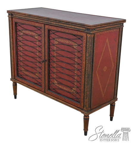 L59935EC: THEODORE ALEXANDER Leather Wrapped Regency Cabinet Cover