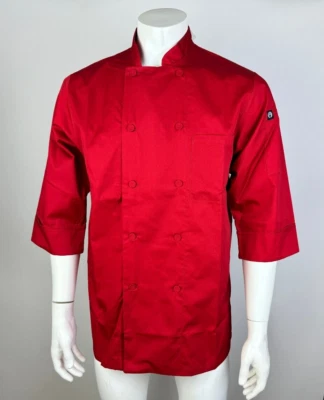Chef Works Morocco Chef Coat Mens M NWT Short Sleeve Button-up Cotton Blend JLCL - Image 1 of 4