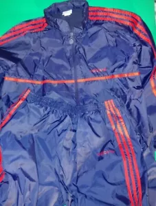 Vintage Adidas Trainingsanzug Track Windbreaker Jacke Hose XL 46 48 Kleeblatt 3 Streifen - Bild 1 von 8